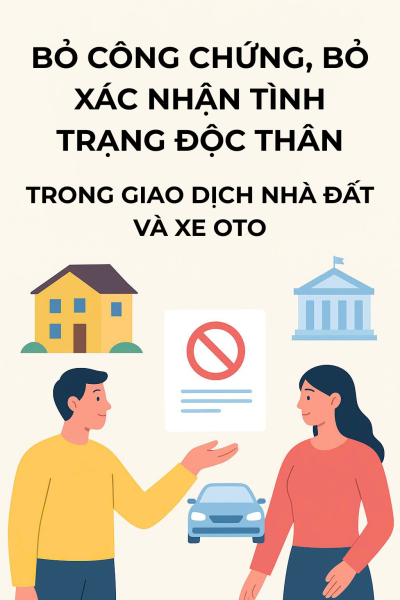 ƯU VÀ NHƯỢC ĐIỂM CỦA VIỆC MUA BÁN NHÀ ĐẤT, Ô TÔ KHÔNG QUA CÔNG CHỨNG VÀ XÁC NHẬN TÌNH TRẠNG HÔN NHÂN